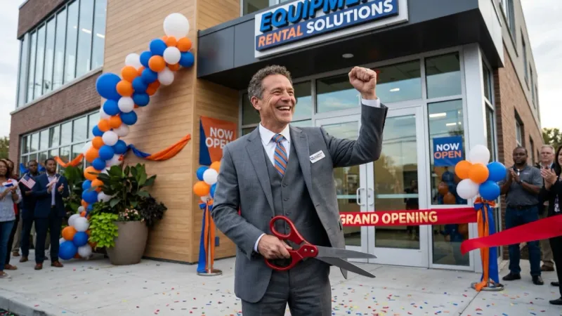 Skid steer rental business grand opening celebrating fleet expansion