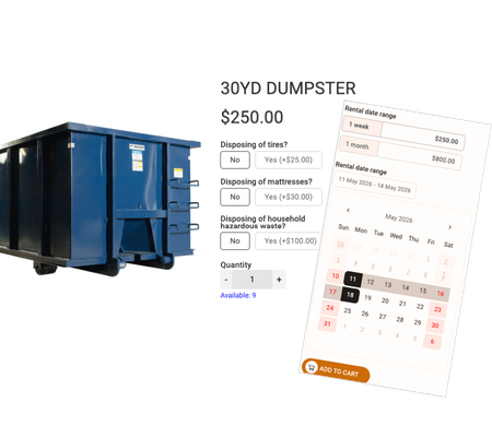 Essential dumpster rental functions handled by RentMy